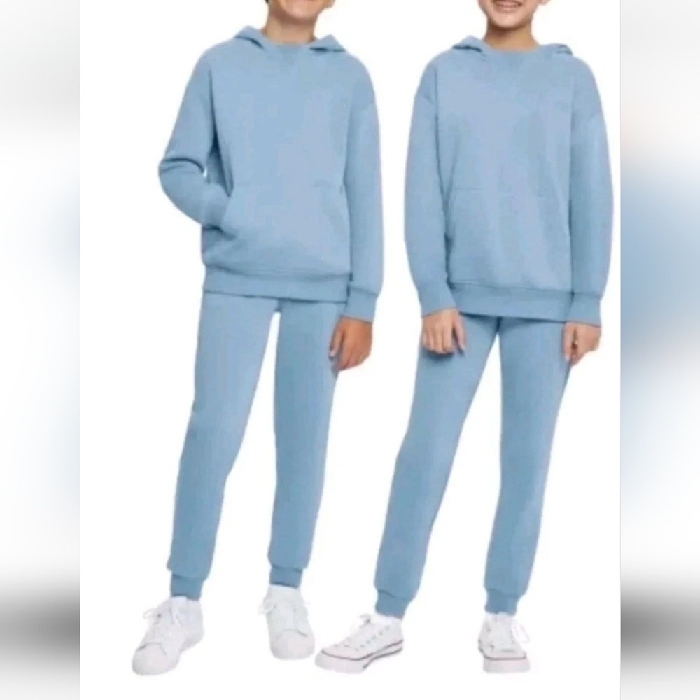 2-pc Charlie & Scout Youth Hoodie & Jogger Set in Baby Blue- 7/8 Y New